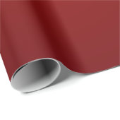 Papier Cadeau Rouge profond royal uni Noël (Coin rond)
