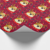 Papier Cadeau Rouge renne de Noël mignon (Coin)