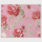 Papier cadeau rouge rose cerisier (Plat)