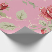 Papier cadeau rouge rose cerisier (Coin)