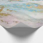 Papier Cadeau Rouge rose Pastel Marbre Or Métallo (Coin)