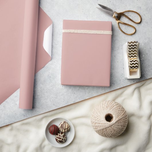 Papier Cadeau Rouge Rosé Uni Chaud (Artisanat)