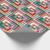 Papier Cadeau Rouge Rose Vert (Coin)
