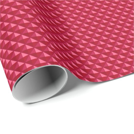 Papier Cadeau Rouge rubis, aspect émail, grille cloutée (Coin rond)