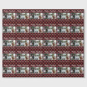 Papier Cadeau Rouge rustique Buffle noir Plaid Photo Noël (Plat)