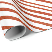 Papier Cadeau Rouge rustique rayures Enveloppement de Noël (Coin rond)