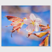 Papier Cadeau Rouge Sakura bleu ciel (Plat)