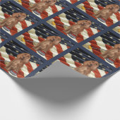 PAPIER CADEAU ROUGE SETTER BOUCLE (Coin)