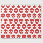 Papier Cadeau Rouge sur crâne blanc (Plat)