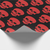 Papier Cadeau Rouge sur crâne noir (Coin)
