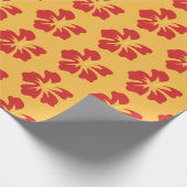 Papier Cadeau Rouge sur Hibiscus jaune (Coin)