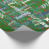 Papier Cadeau Rouge sur les flocons de neige verts pour chacun (Coin)