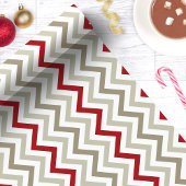 Papier Cadeau Rouge Tan Chevron Noël