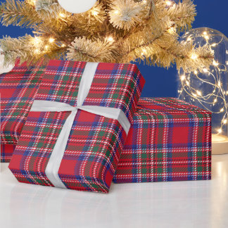 Papier Cadeau Rouge Tartan Plaid