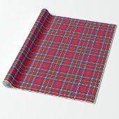 Papier Cadeau Rouge Tartan Plaid (Déroulé)
