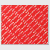 Papier Cadeau Rouge Uni | Nom Classique Blanc (Plat)
