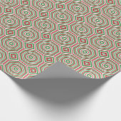 Papier Cadeau Rouge, vert blanc abstrait emballage de vacances (Coin)
