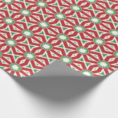 Papier Cadeau Rouge, vert blanc abstrait vacances étoiles (Coin)