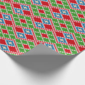 Papier Cadeau Rouge Vert Blanc Et Bleu Rouge Nordique (Coin)