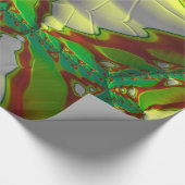 Papier Cadeau ~ Rouge Vert blanc fractal ~ Noël (Coin)