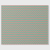 Papier Cadeau Rouge Vert blanc moderne Zig Zag Noël (Plat)