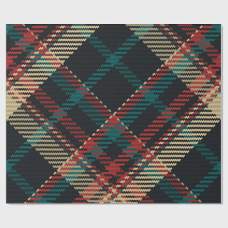 Papier Cadeau Rouge Vert Bleu Jaune Carreaux Traditionnels