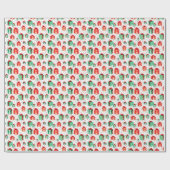 Papier Cadeau Rouge Vert Classique Noël de Fêtes (Plat)