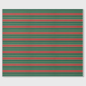 Papier Cadeau Rouge & Vert Classique Noël Rétro (Plat)