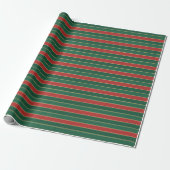 Papier Cadeau Rouge & Vert Classique Noël Rétro (Déroulé)