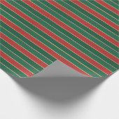 Papier Cadeau Rouge & Vert Classique Noël Rétro (Coin)
