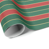 Papier Cadeau Rouge & Vert Classique Noël Rétro (Coin rond)