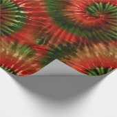 Papier Cadeau Rouge Vert et or amusant Tee Dye Starburst Retro (Coin)