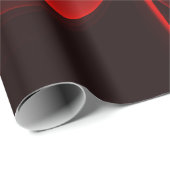 Papier Cadeau Rouge Vert Floral Moderne Art Abstrait Motif #02 (Coin rond)