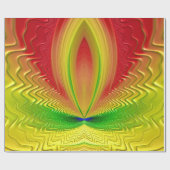 Papier Cadeau ~ Rouge vert jaune fractal ~ Noël (Plat)