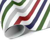 Papier Cadeau Rouge Vert marine Gris et blanc rayé (Coin rond)