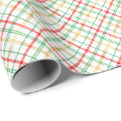 Papier Cadeau Rouge Vert or Faux Faux Fil Noël (Coin rond)