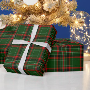 Papier Cadeau Rouge & Vert Pays Noël Plaid