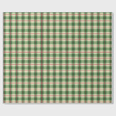 Papier Cadeau Rouge Vert Plaid Noël Check Plaid Cadeau Wrappin (Plat)