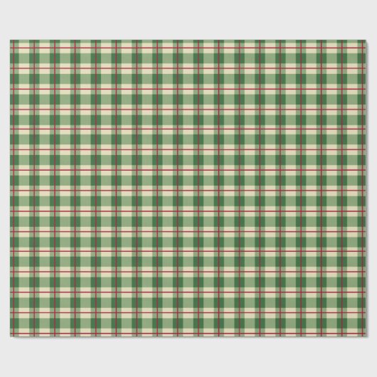 Papier Cadeau Rouge Vert Plaid Noël Check Plaid Cadeau Wrappin (Plat)