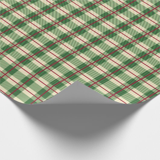 Papier Cadeau Rouge Vert Plaid Noël Check Plaid Cadeau Wrappin (Coin)