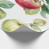 Papier Cadeau Rouge vert pomme Motif Aquarelle Russe (Coin)