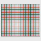 Papier Cadeau Rouge Vert rose moderne Plat Noël (Plat)