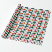 Papier Cadeau Rouge Vert rose moderne Plat Noël (Déroulé)