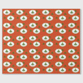 Papier Cadeau Rouge vif et vert citron (Plat)