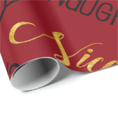 Papier Cadeau Rouge vilain ou Nice de Noël de vacances de noir (Coin rond)