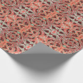 Papier Cadeau Rouge Vintage Damas Lace Noël (Coin)