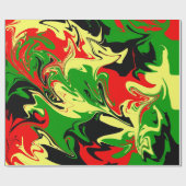 Papier Cadeau Rouges, Jaunes, Noires et Vertes (Plat)