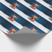 Papier Cadeau Rough Collie chien avec cadeaux de Noël (Coin)