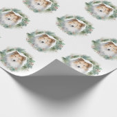 Papier Cadeau Rough Collie Christmas Wreath Festive Pup (Coin)