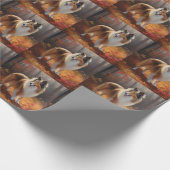 Papier Cadeau Rough Collie dans l'automne Leaves automne Inspire (Coin)